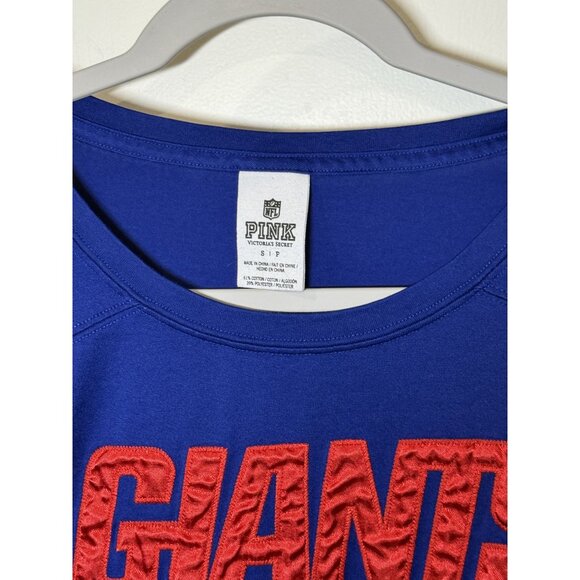 NFL Pink Victorias Secret Giants 25 Jersey Womens 3/4 Sleeve Blue & Red Size M - Picture 4 of 5